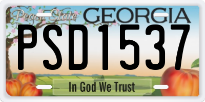 GA license plate PSD1537