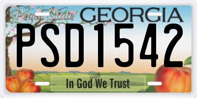 GA license plate PSD1542