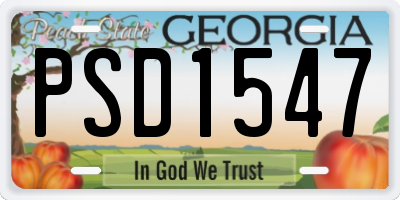 GA license plate PSD1547