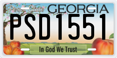 GA license plate PSD1551