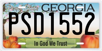GA license plate PSD1552