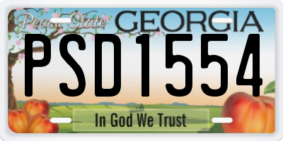 GA license plate PSD1554
