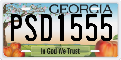 GA license plate PSD1555
