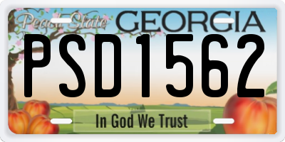 GA license plate PSD1562