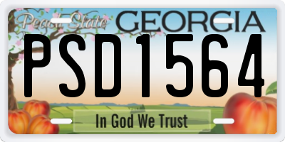 GA license plate PSD1564