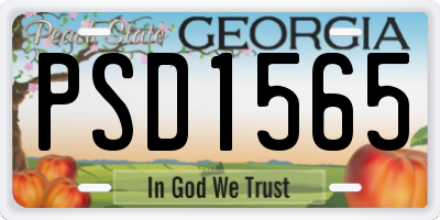 GA license plate PSD1565
