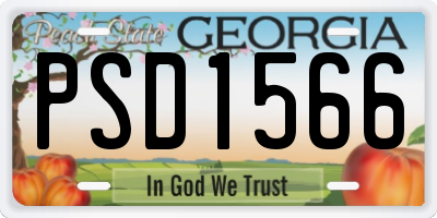 GA license plate PSD1566