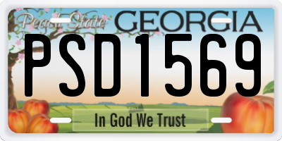 GA license plate PSD1569