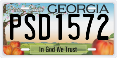 GA license plate PSD1572