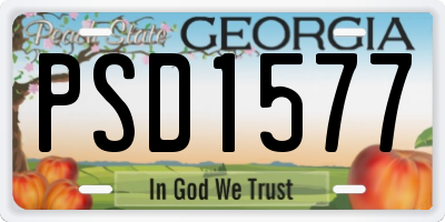 GA license plate PSD1577