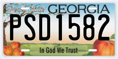 GA license plate PSD1582