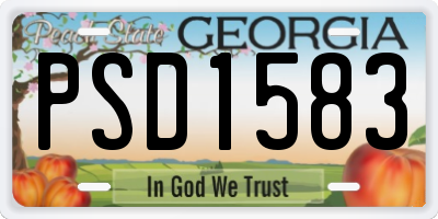 GA license plate PSD1583