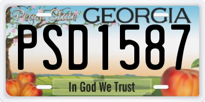 GA license plate PSD1587