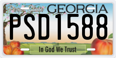 GA license plate PSD1588