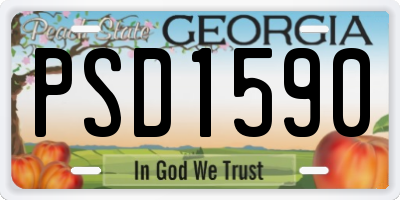 GA license plate PSD1590
