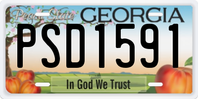 GA license plate PSD1591