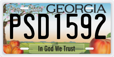 GA license plate PSD1592