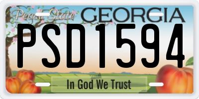 GA license plate PSD1594