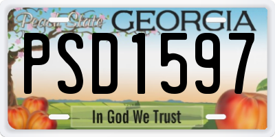 GA license plate PSD1597