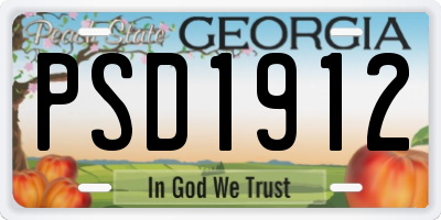 GA license plate PSD1912