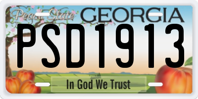 GA license plate PSD1913