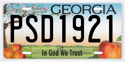 GA license plate PSD1921