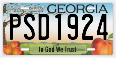GA license plate PSD1924