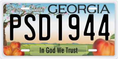 GA license plate PSD1944