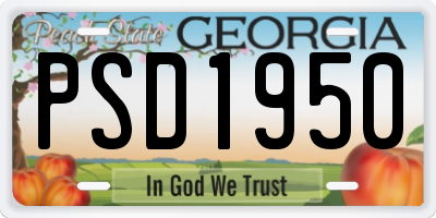 GA license plate PSD1950