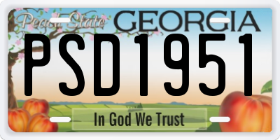 GA license plate PSD1951