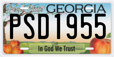 GA license plate PSD1955