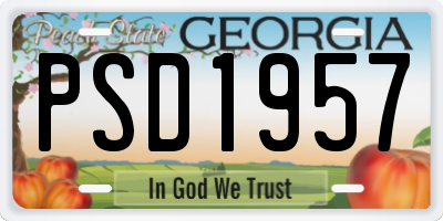 GA license plate PSD1957