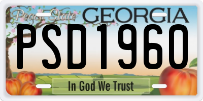 GA license plate PSD1960