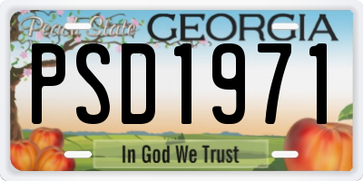 GA license plate PSD1971