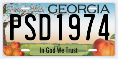 GA license plate PSD1974