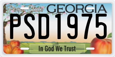 GA license plate PSD1975