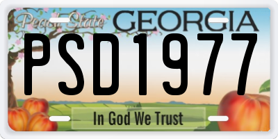 GA license plate PSD1977