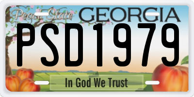 GA license plate PSD1979