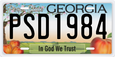 GA license plate PSD1984