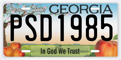 GA license plate PSD1985