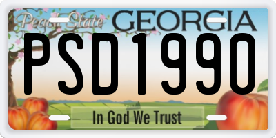 GA license plate PSD1990
