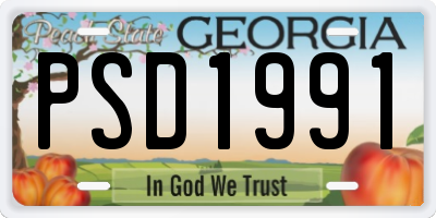GA license plate PSD1991