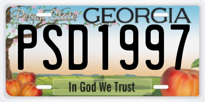 GA license plate PSD1997