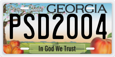 GA license plate PSD2004