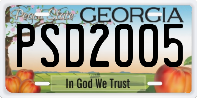 GA license plate PSD2005