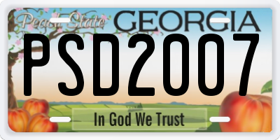 GA license plate PSD2007