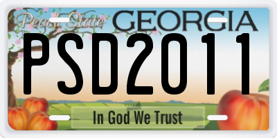 GA license plate PSD2011