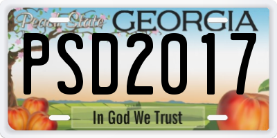 GA license plate PSD2017