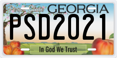 GA license plate PSD2021
