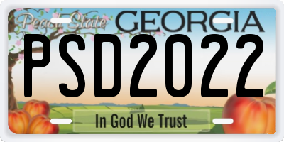 GA license plate PSD2022